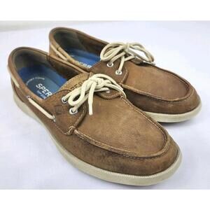 Sperry Top Sider Mens 9 M Brown Leather Memory Foam Deck Boat Shoes